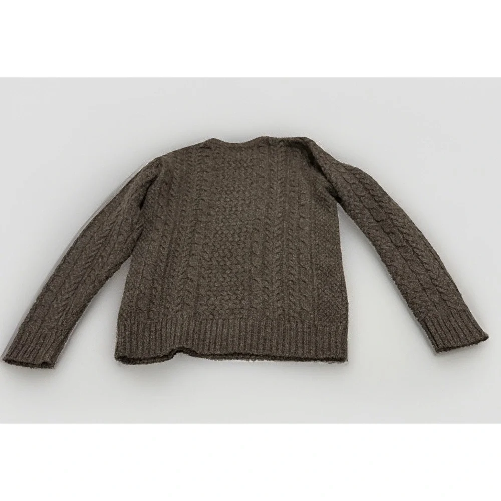 Pendleton Men's Shetland Fisherman Wool Cable Knit Sweater Small Brown
